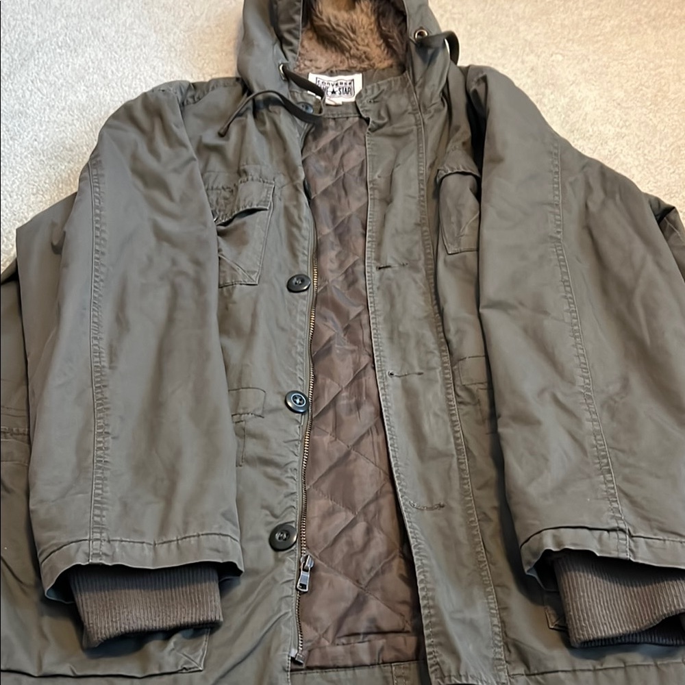 Converse Dark Olive Hooded Coat